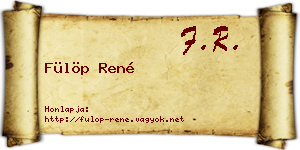 Fülöp René névjegykártya