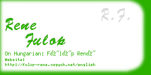 rene fulop business card